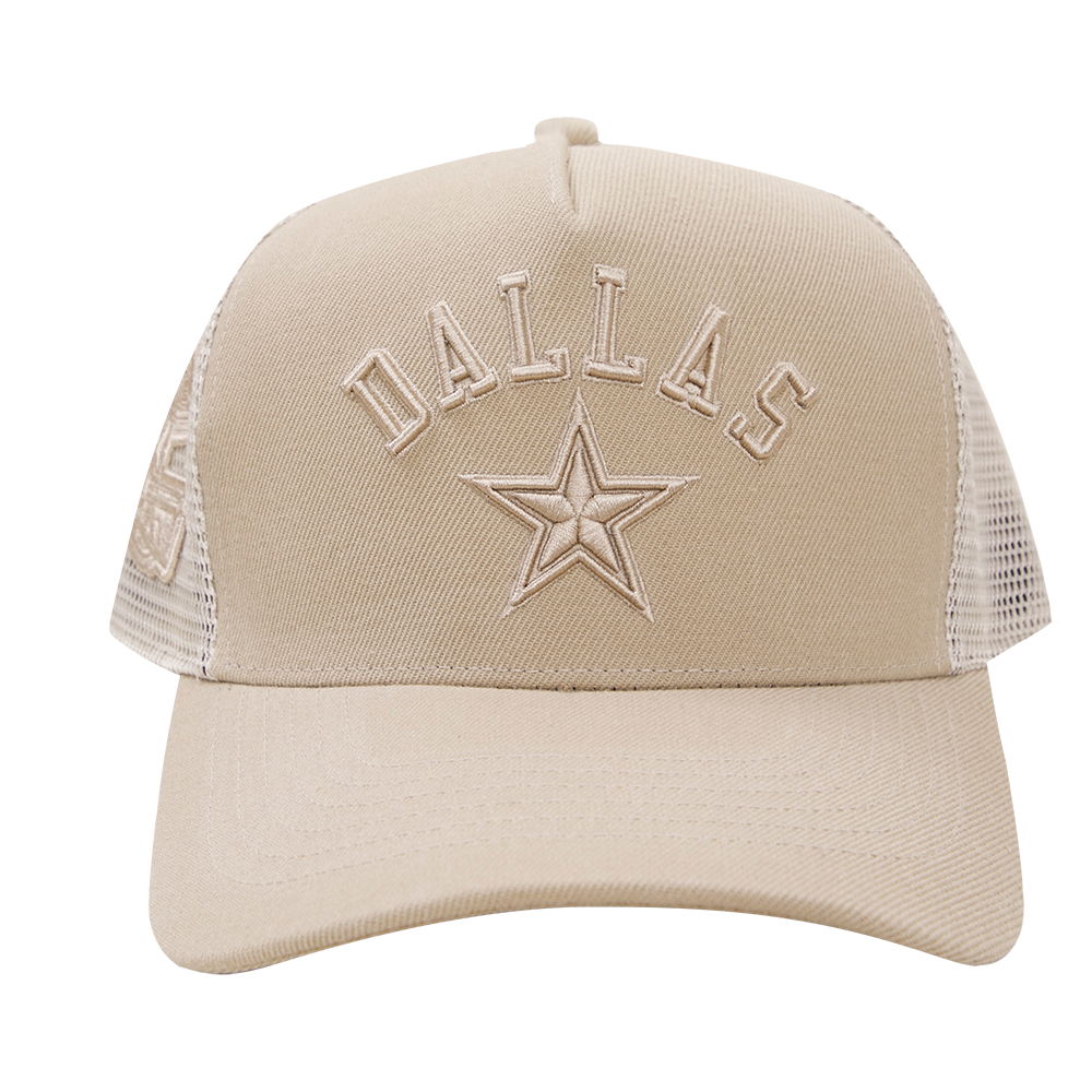 DALLAS COWBOYS NEUTRAL PINCH FRONT TRUCKER HAT (TAUPE)