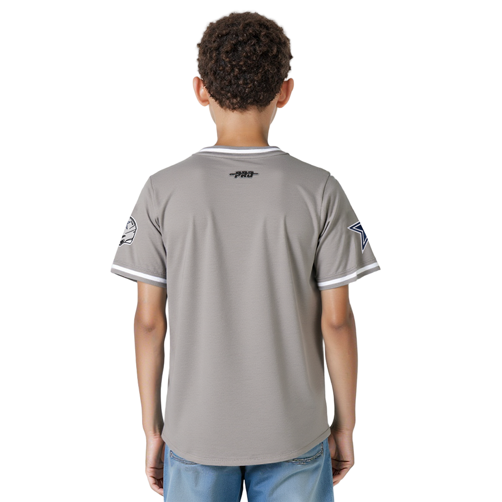 NFL DALLAS COWBOYS CLASSIC BIG BOYS SHORT SLEEVE STRIPED RIB TEE (GRAY)