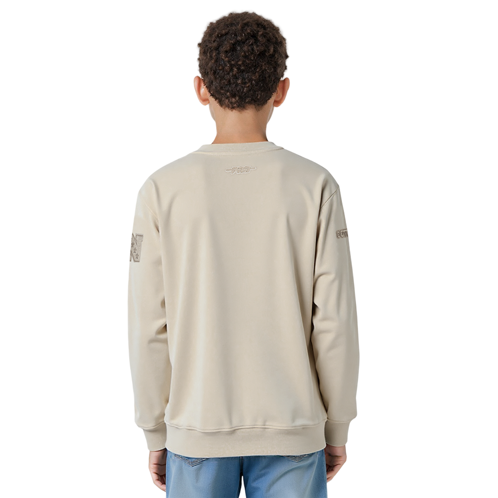 NFL DALLAS COWBOYS NEUTRAL BIG BOYS FLEECE CREWNECK (TAUPE)