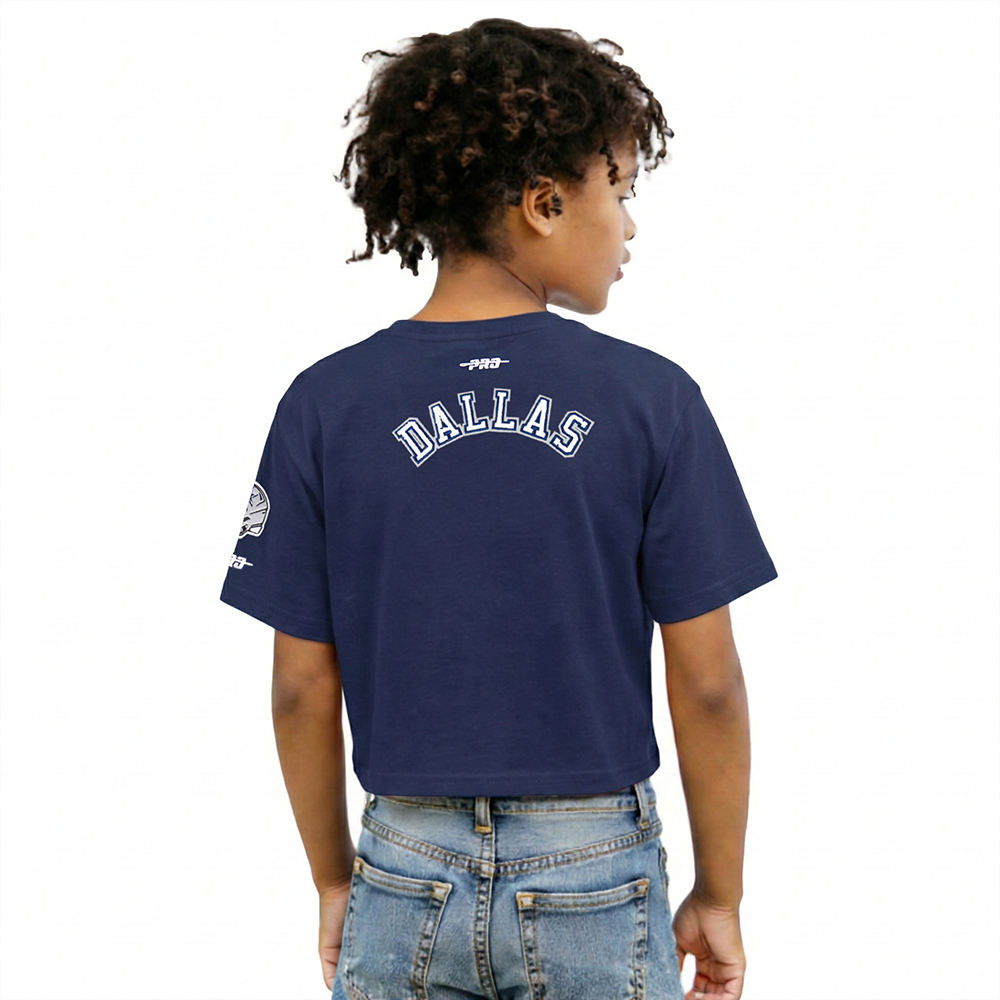 NFL DALLAS COWBOYS CLASSIC BIG GIRLS SHORT SLEEVE BOXY TEE (MIDNIGHT NAVY)