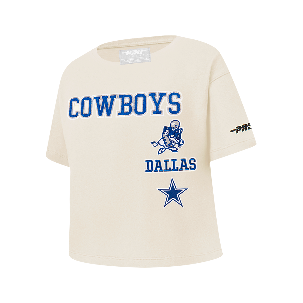 NFL DALLAS COWBOYS RETRO CLASSIC BIG GIRLS  SHORT SLEEVE BOXY TEE (EGGSHELL)