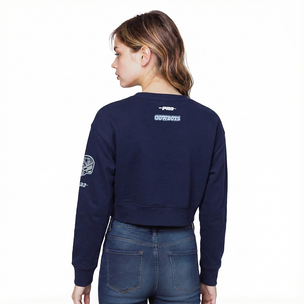 NFL DALLAS COWBOYS CLASSIC BIG GIRL'S FLC CREWNECK (MIDNIGHT NAVY)