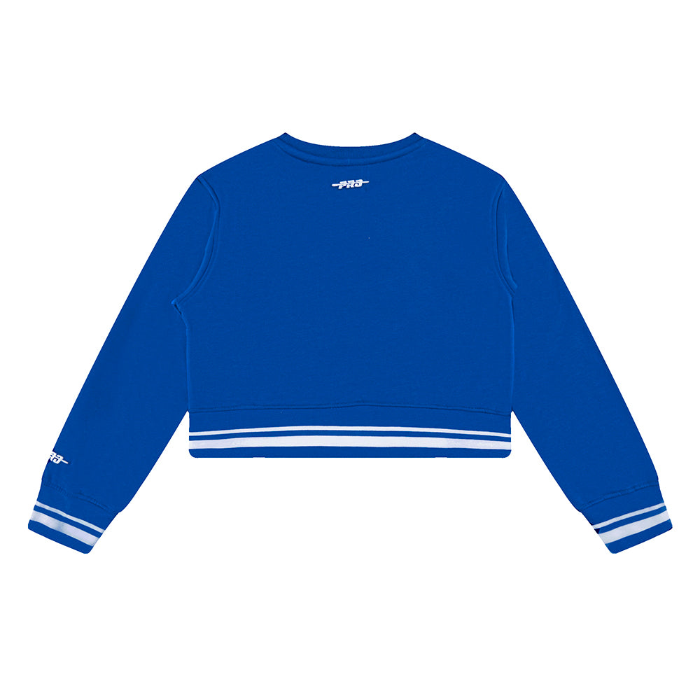 NFL DALLAS COWBOYS RETRO CLASSIC BIG GIRLS  RIB FLEECE CREWNECK (DODGER BLUE)