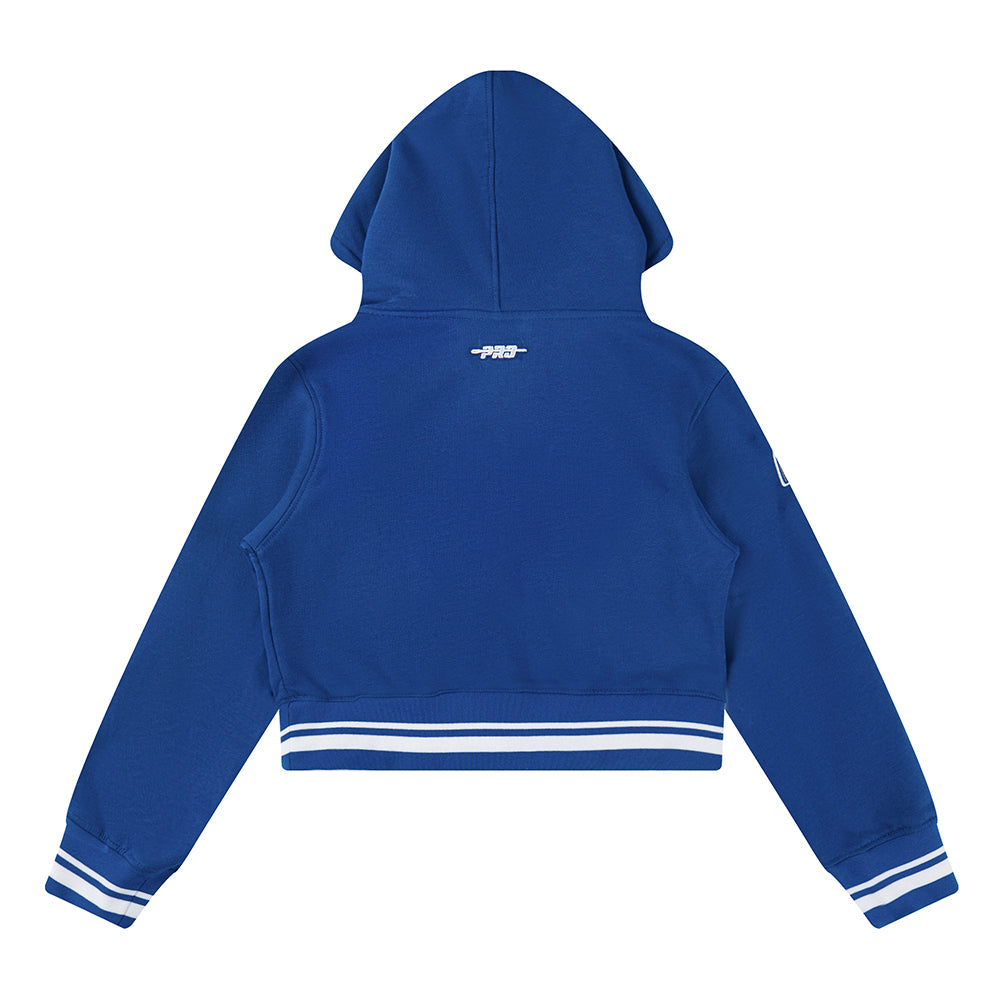 NFL DALLAS COWBOYS RETRO CLASSIC BIG GIRLS  RIB FLEECE PULLOVER HOODIE (DODGER BLUE)