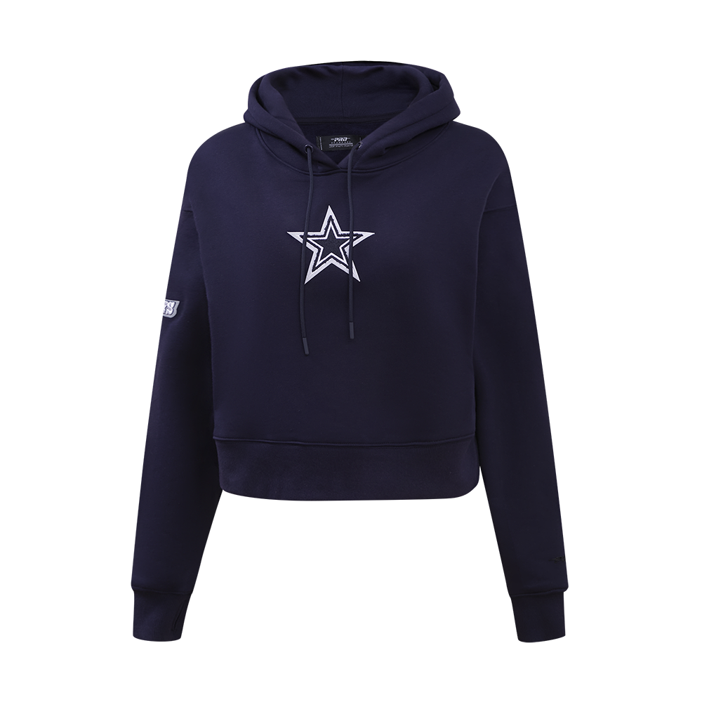 DALLAS COWBOYS CLASSIC FLC CROPPED PO HOODIE (MIDNIGHT NAVY)