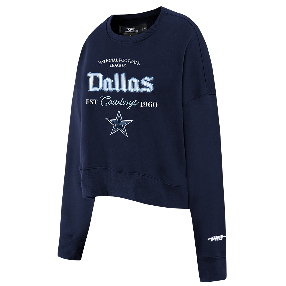 NFL DALLAS COWBOYS COUNTRY CLUB WOMEN'S DOUBLE KNIT CREWNECK (MIDNIGHT NAVY)