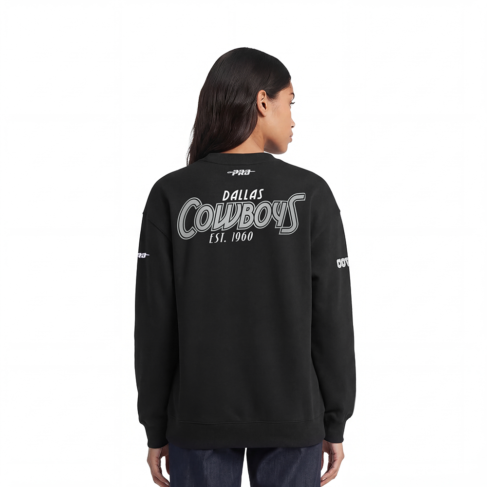 NFL DALLAS COWBOYS PARADISE WOMEN'S CREWNECK SWEATSHIRT (BLACK)