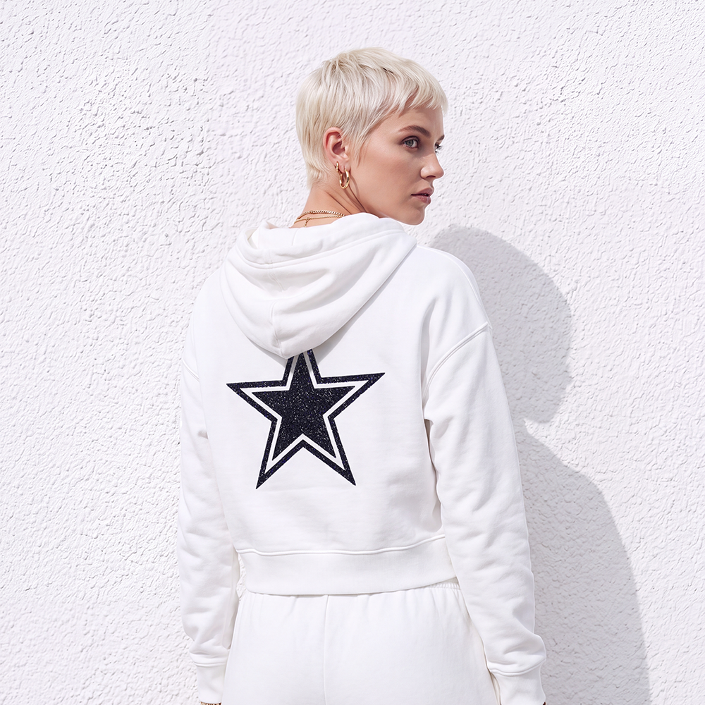 Dallas Cowboys Team Crystalline cropped hoodie — back