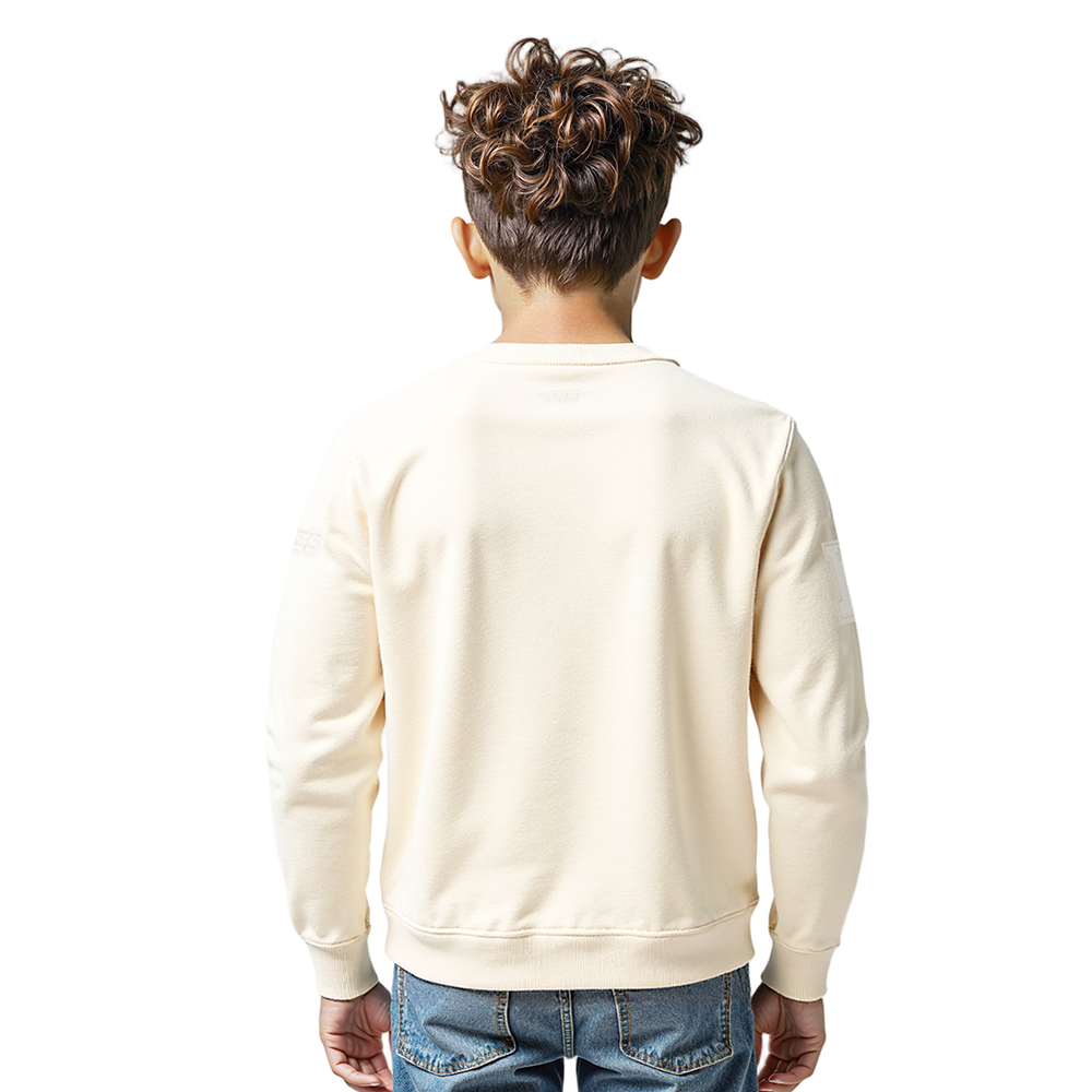 NFL DALLAS COWBOYS NEUTRAL LITTLE BOYS FLEECE CREWNECK (EGGSHELL)