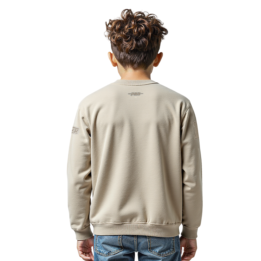 NFL DALLAS COWBOYS NEUTRAL LITTLE BOYS FLEECE CREWNECK (TAUPE)