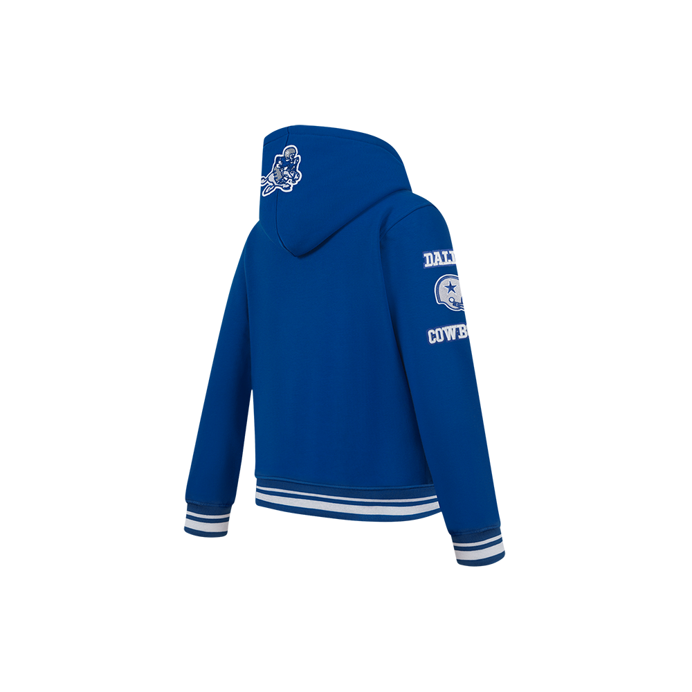 NFL DALLAS COWBOYS RETRO CLASSICS LITTLE BOY'S RIB FLEECE PO HOODIE (DODGER BLUE)