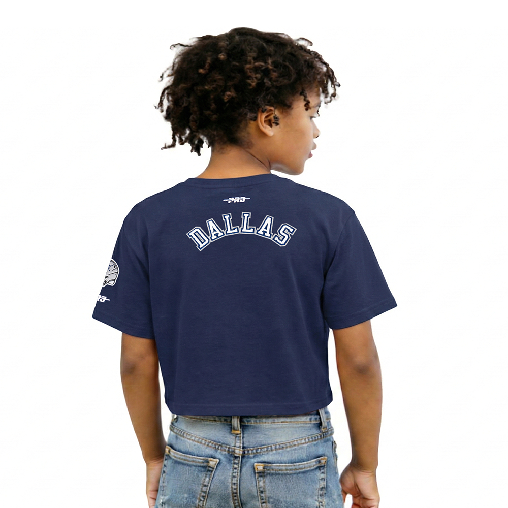 NFL DALLAS COWBOYS CLASSIC LITTLE GIRLS SHORT SLEEVE BOXY TEE (MIDNIGHT NAVY)