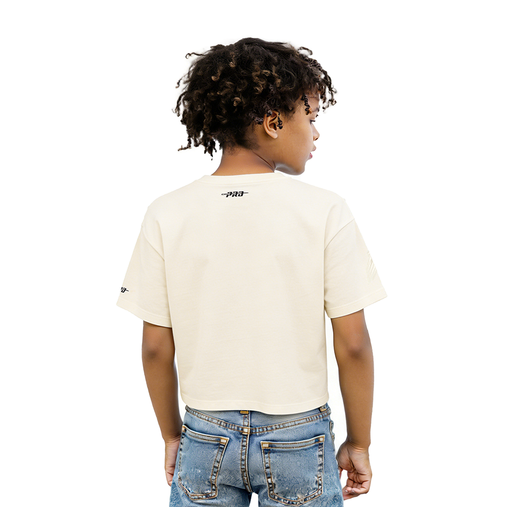 NFL DALLAS COWBOYS RETRO CLASSIC LITTLE GIRLS  SHORT SLEEVE BOXY TEE (EGGSHELL)