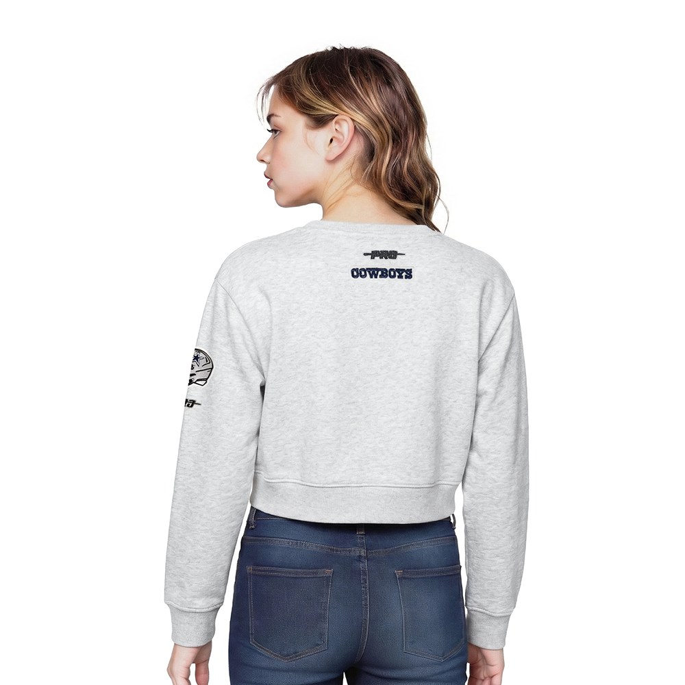 NFL DALLAS COWBOYS CLASSIC LITTLE GIRL'S FLC CREWNECK (HEATHER GREY)