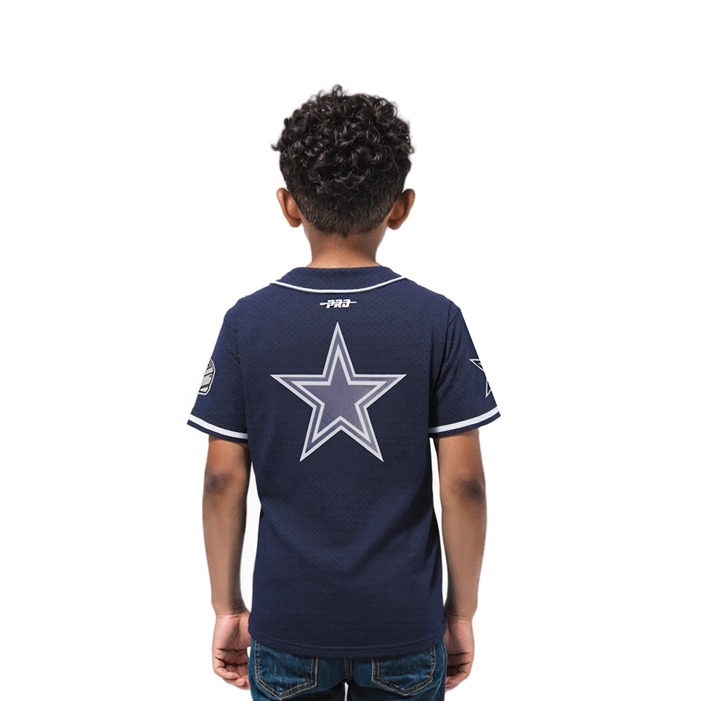 NFL DALLAS COWBOYS CLASSIC TODDLER BOYS MESH BUTTON DOWN SHIRT (MIDNIGHT NAVY)