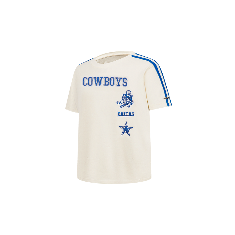 NFL DALLAS COWBOYS RETRO CLASSIC TODDLER BOYS SHORT SLEEVE TAPING TEE (EGGSHELL/DODGER BLUE)
