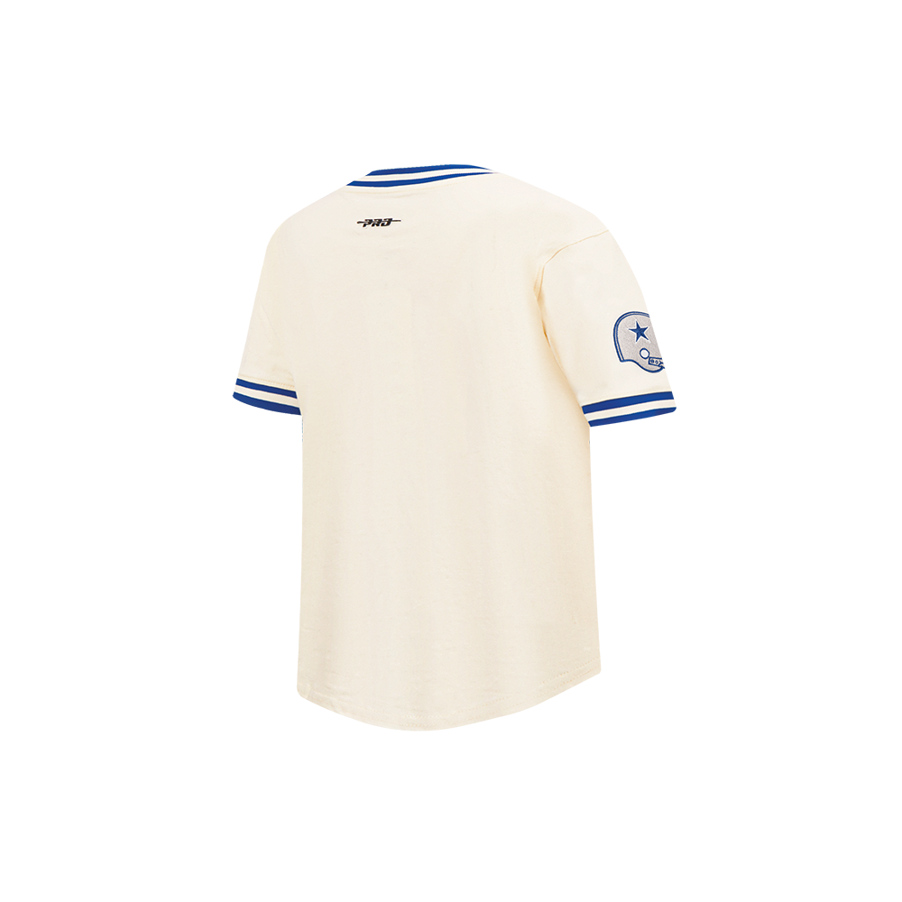 NFL DALLAS COWBOYS RETRO CLASSIC TODDLER BOY'S SS STRIPED RIB TEE (EGGSHELL/DODGER BLUE)