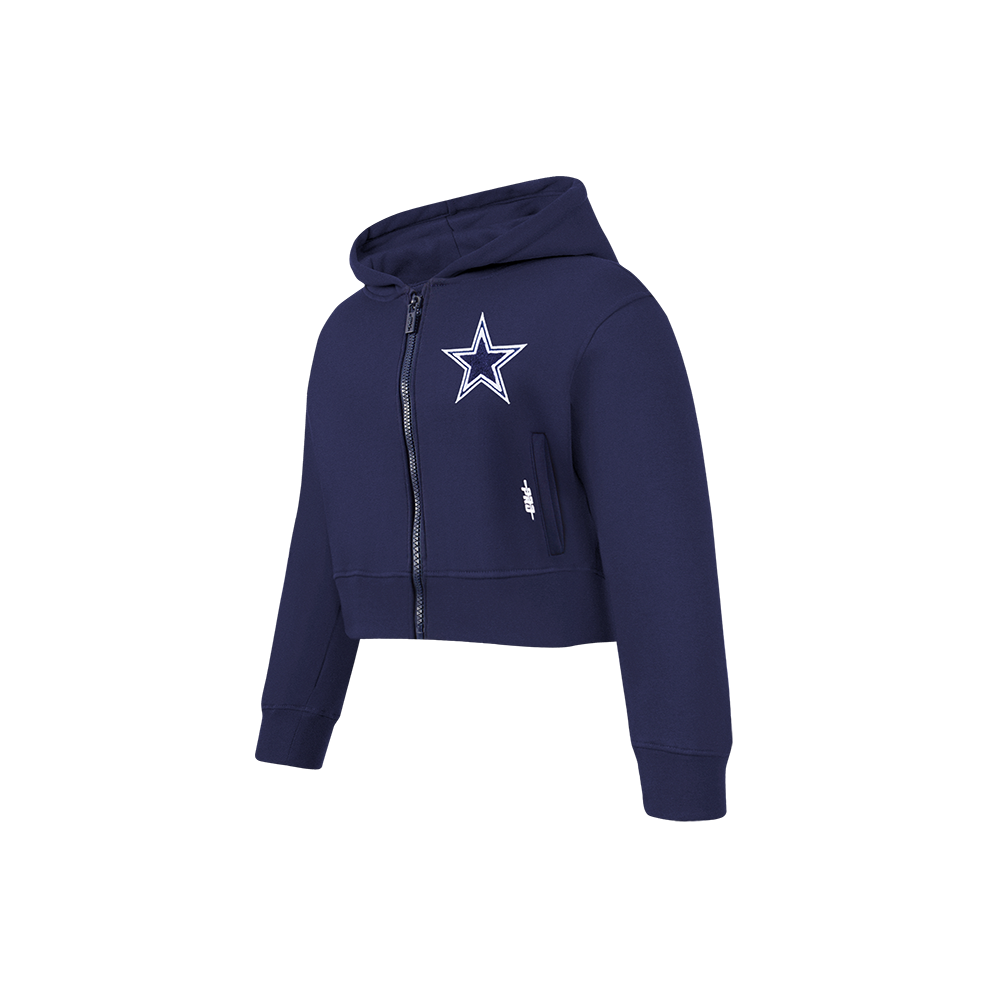 NFL DALLAS COWBOYS CLASSIC TODDLER GIRLS  FLEECE FULL ZIP HOODIE (MIDNIGHT NAVY)