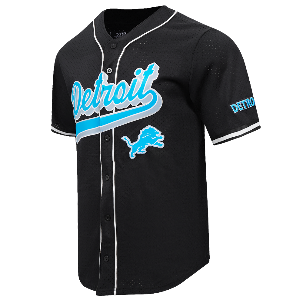 NFL DETROIT LIONS SCRIPT TAIL MEN'S RIB WOOL VARSITY (BLACK/WHITE)