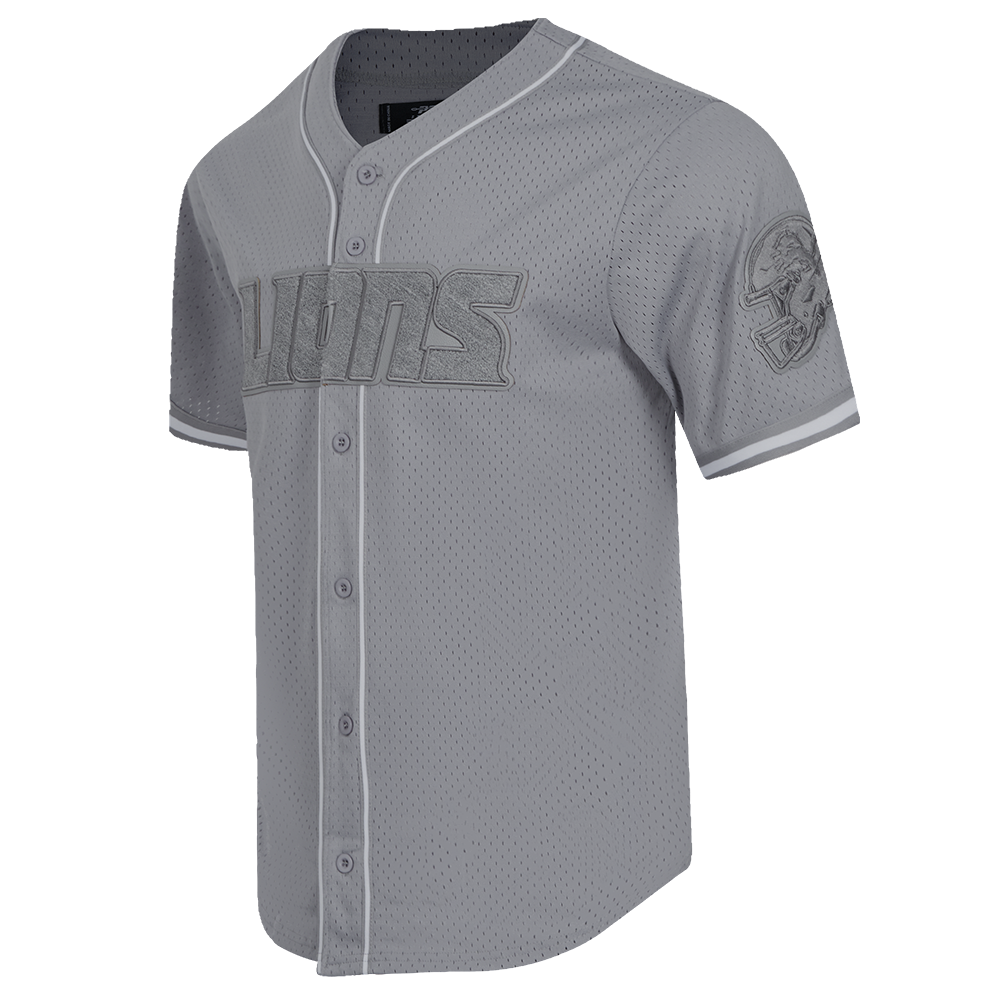 NFL DETROIT LIONS TRIPLE TONAL MESH BUTTON DOWN SHIRT (GRAY)