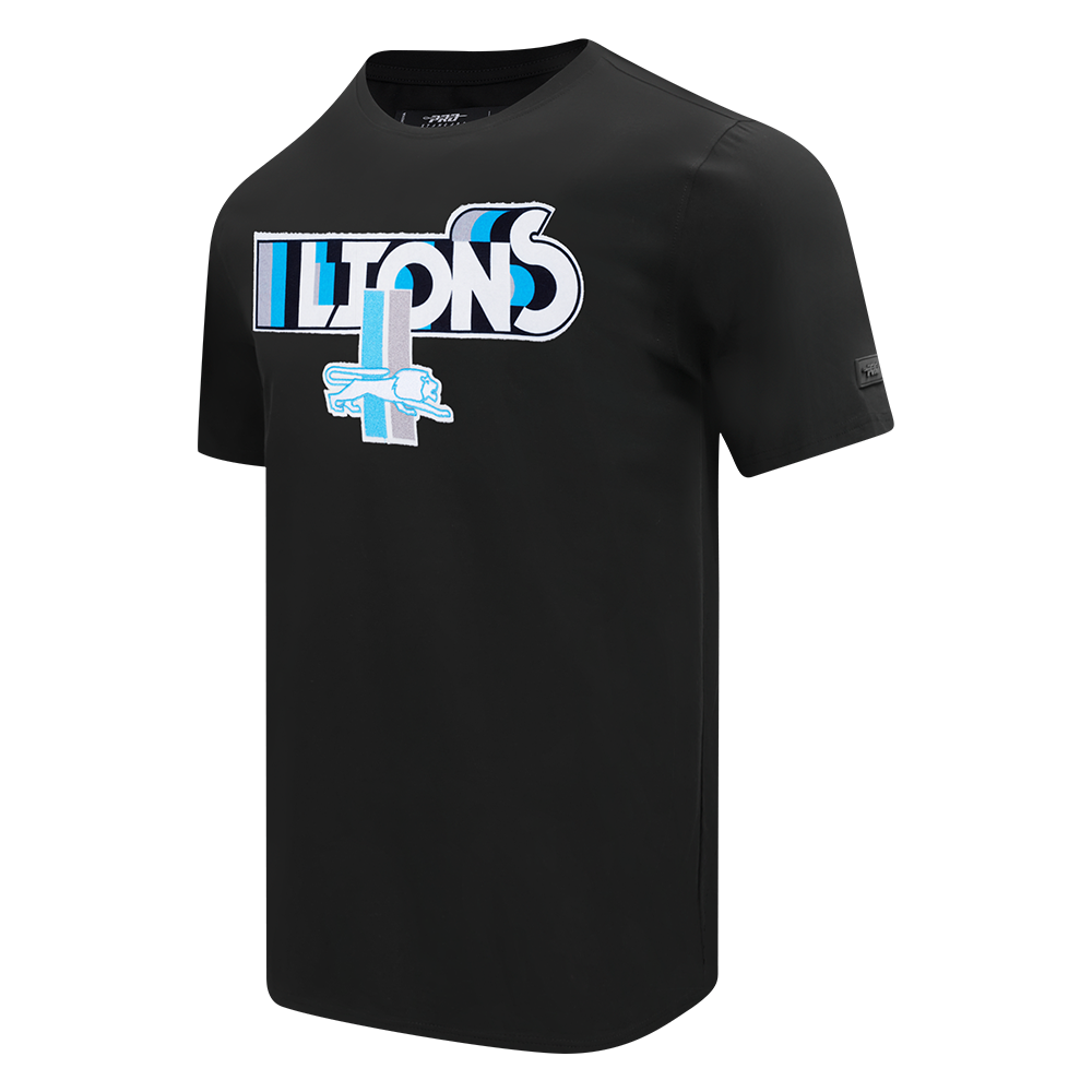 NFL DETROIT LIONS RETRO ELEVATION MEN'S SINGLE JERSEY TEE (BLACK)