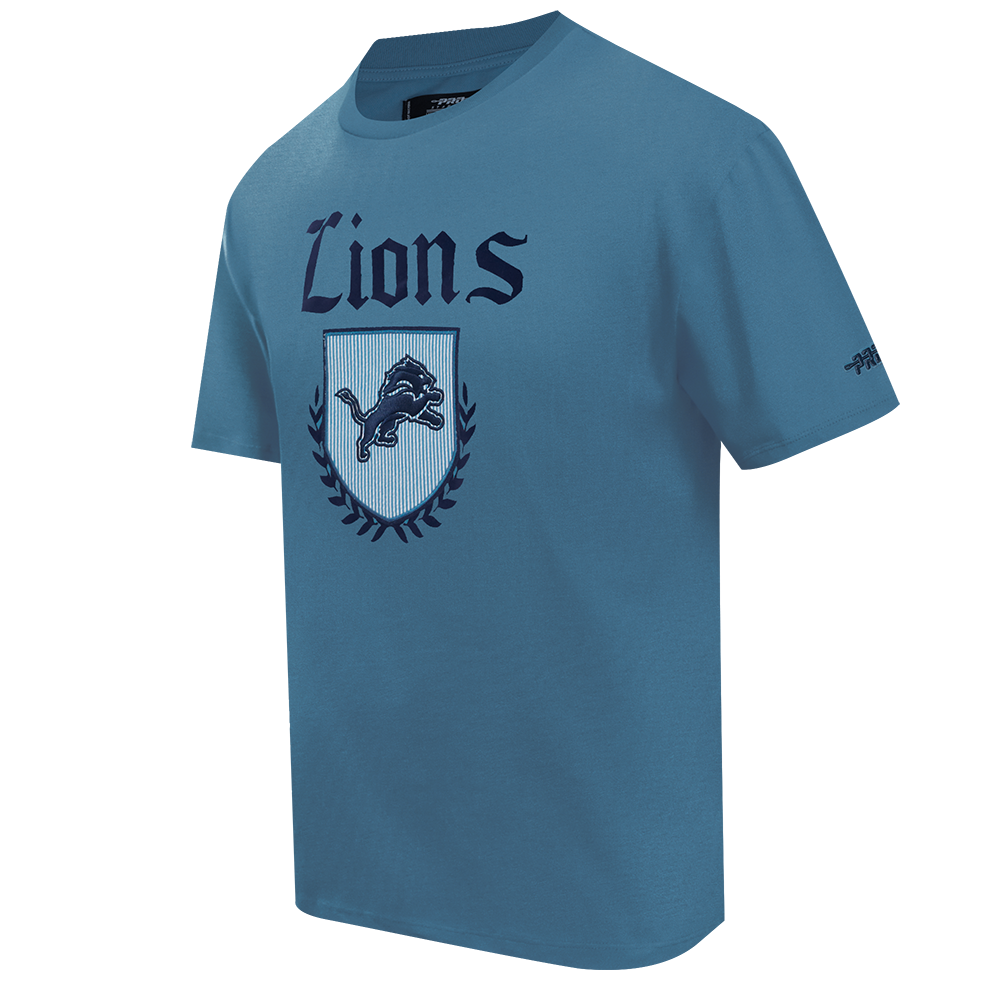 NFL DETROIT LIONS COUNTRY CLUB MEN'S COTTON JERSEY DROP SHOULDER TEE (STEEL BLUE)