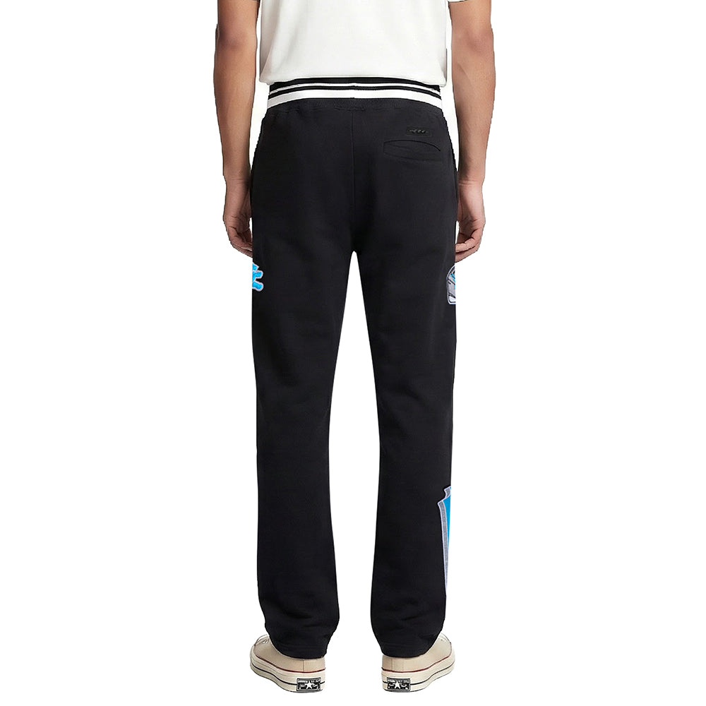 NFL DETROIT LIONS SCRIPT TAIL MEN'S RIB FLEECE SWEATPANT (BLACK)