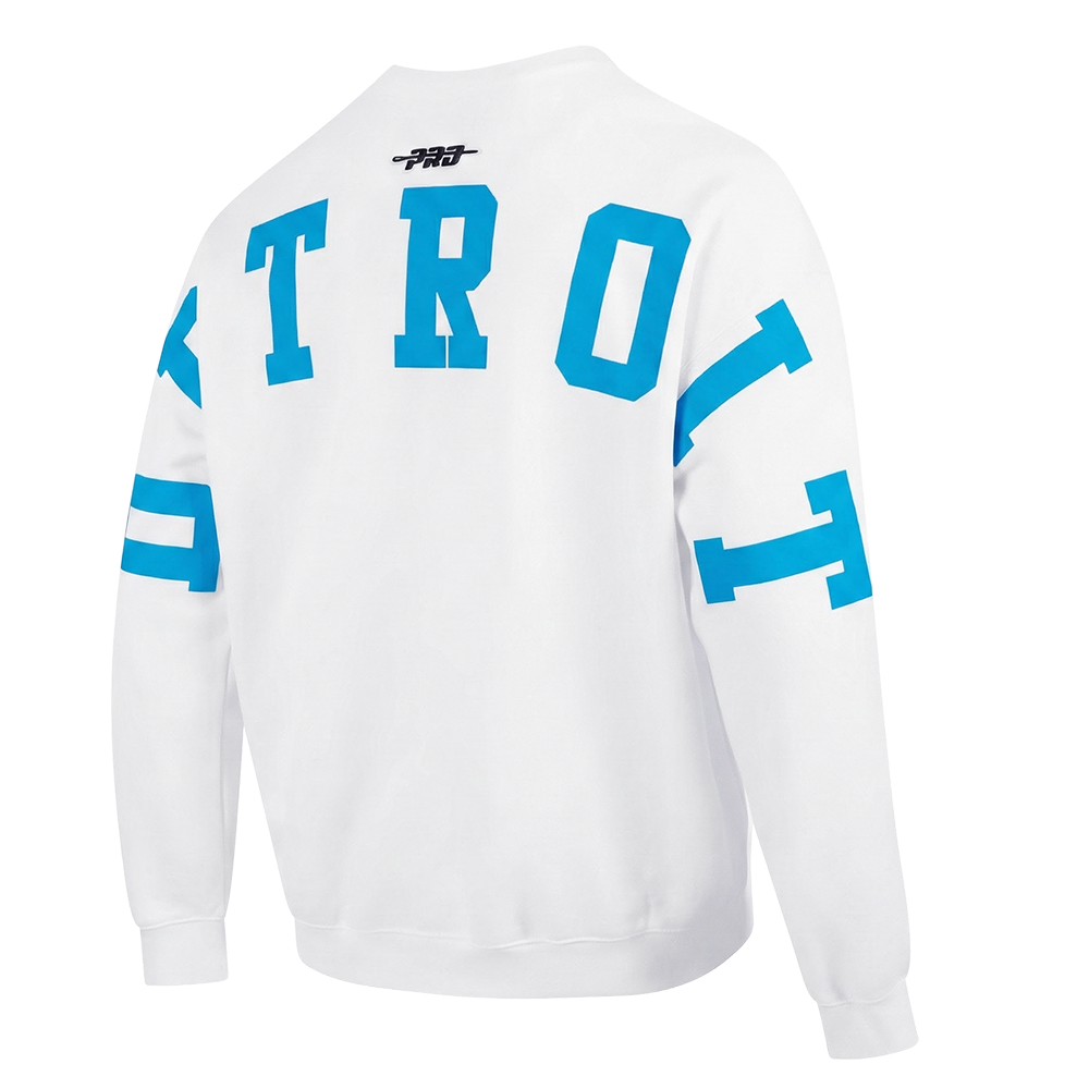 NFL DETROIT LIONS WINGSPAN MEN'S DROP SHOULDER FLC CREWNECK (WHITE)