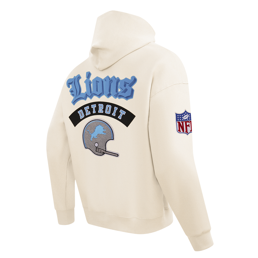 NFL DETROIT LIONS BEST OF MEN'S DROP SHOULDER FLC PO HOODIE (EGGSHELL)