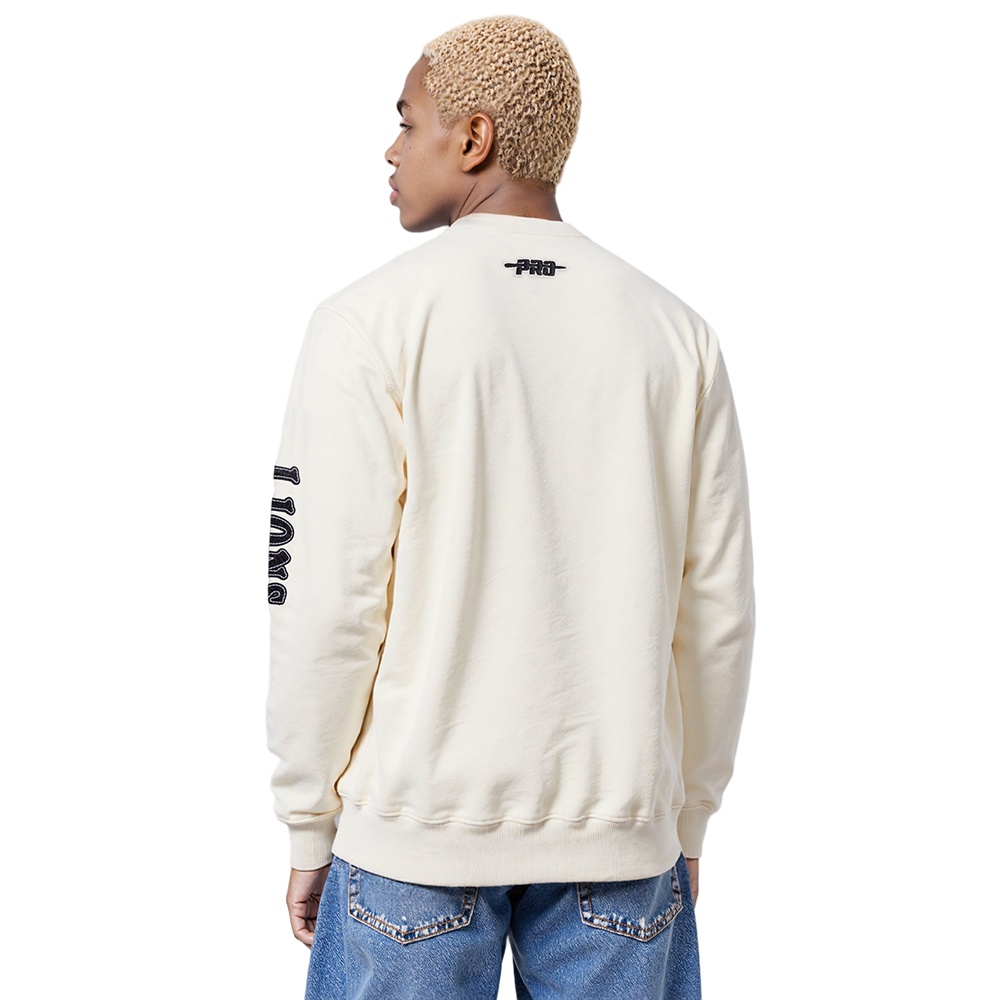 NFL DETROIT LIONS REBEL ATHLETICS MEN'S FLC CREWNECK (EGGSHELL)