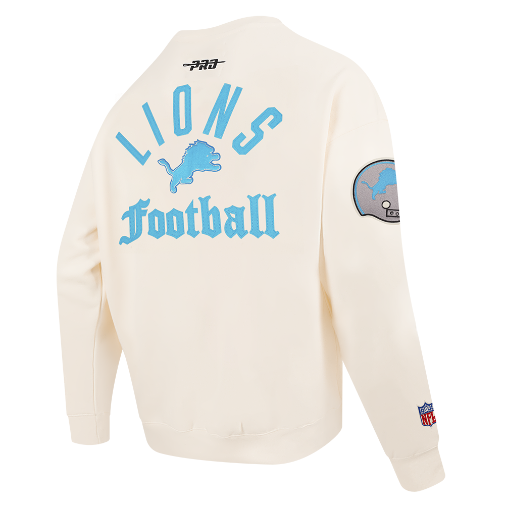 NFL DETROIT LIONS MODERN ORIGINALS MEN'S FLC CREWNECK (EGGSHELL)