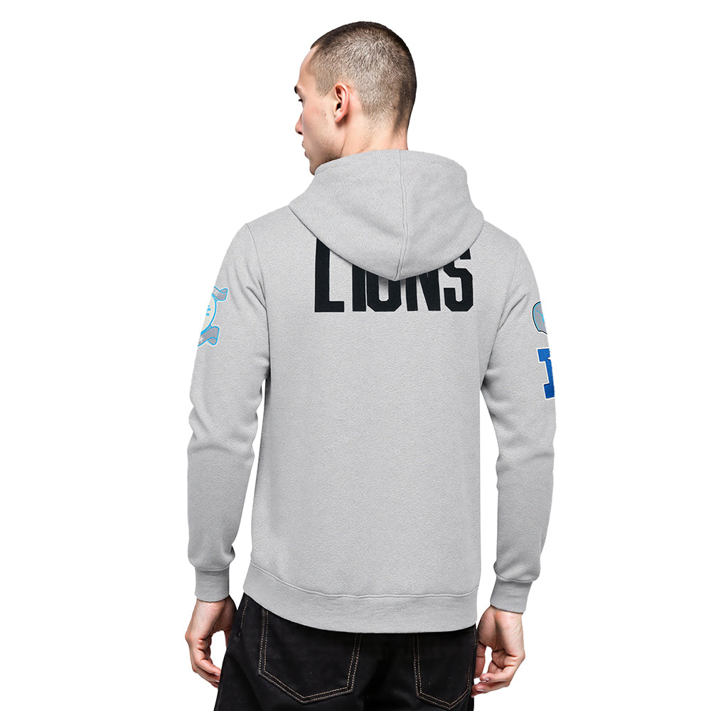 NFL DETROIT LIONS MODERN ORIGINALS MEN'S FLC PO HOODIE (Heather Grey)