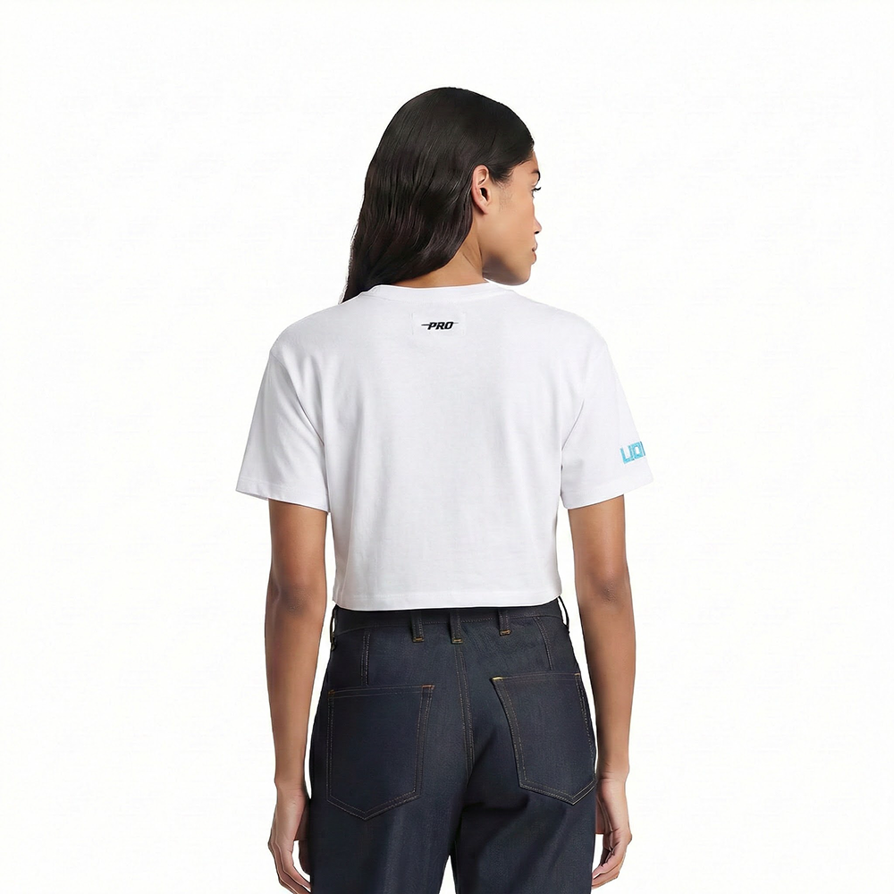 NFL DETROIT LIONS SCRIPT TAIL WOMEN'S SJ BOXY TEE (WHITE)
