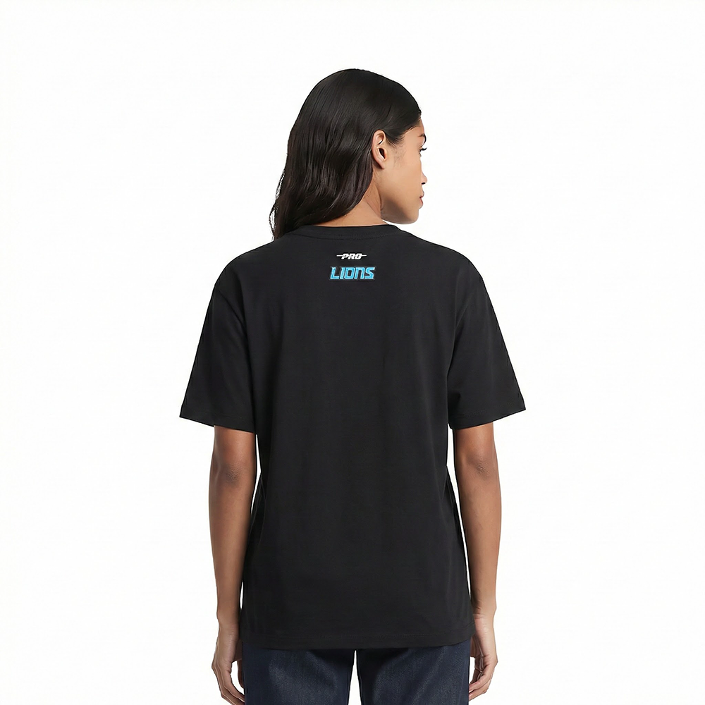 NFL DETROIT LIONS SCRIPT TAIL WOMEN'S BOYFRIEND TEE (BLACK)