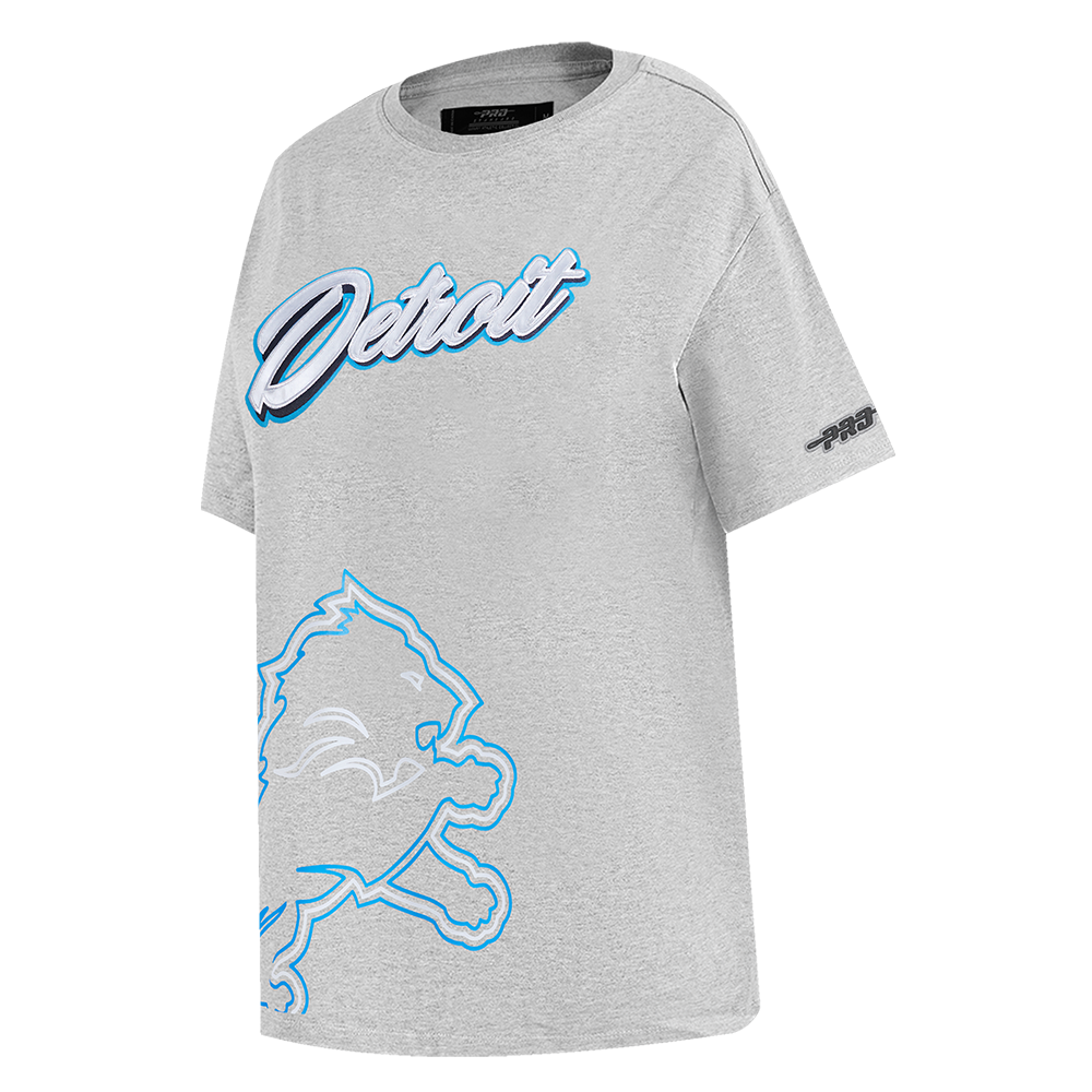 NFL DETROIT LIONS SHEER INFLUENCE WOMEN'S BOYFRIEND TEE (HEATHER GREY)