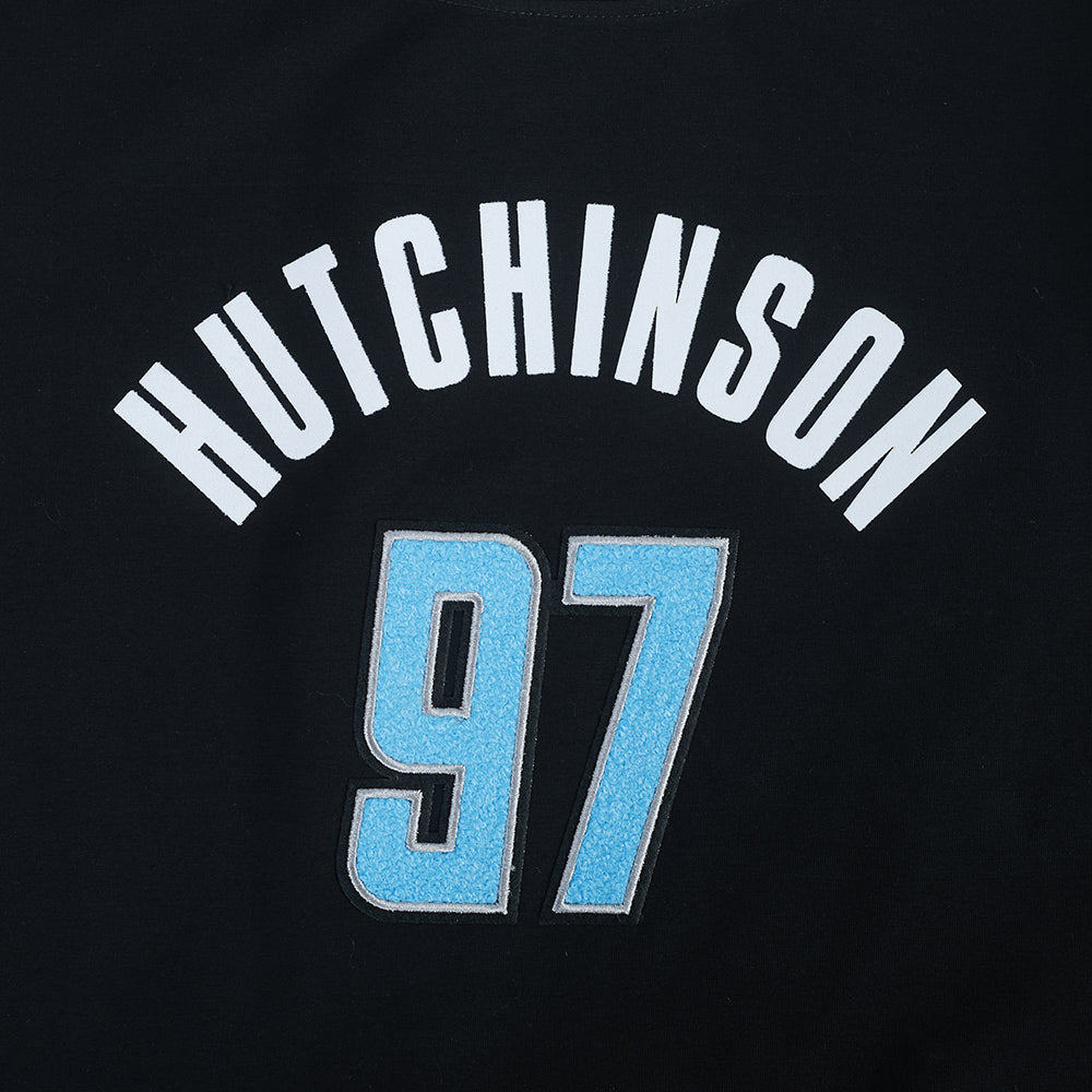 NFL DETROIT LIONS AIDAN HUTCHINSON #97 CLASSIC PNN WOMEN'S SJ BOXY TEE (BLACK)