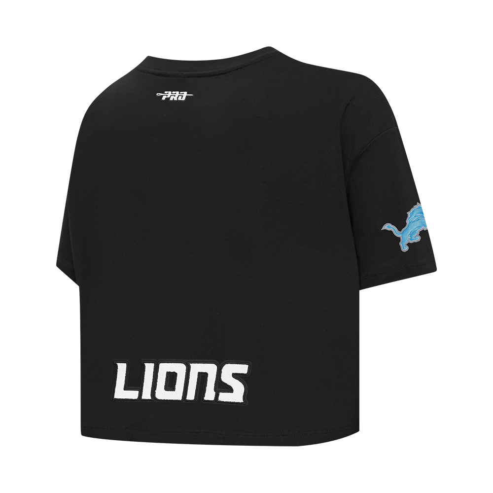 NFL DETROIT LIONS AMON RA ST. BROWN #14 CLASSIC PNN WOMEN'S SJ BOXY TEE (BLACK)