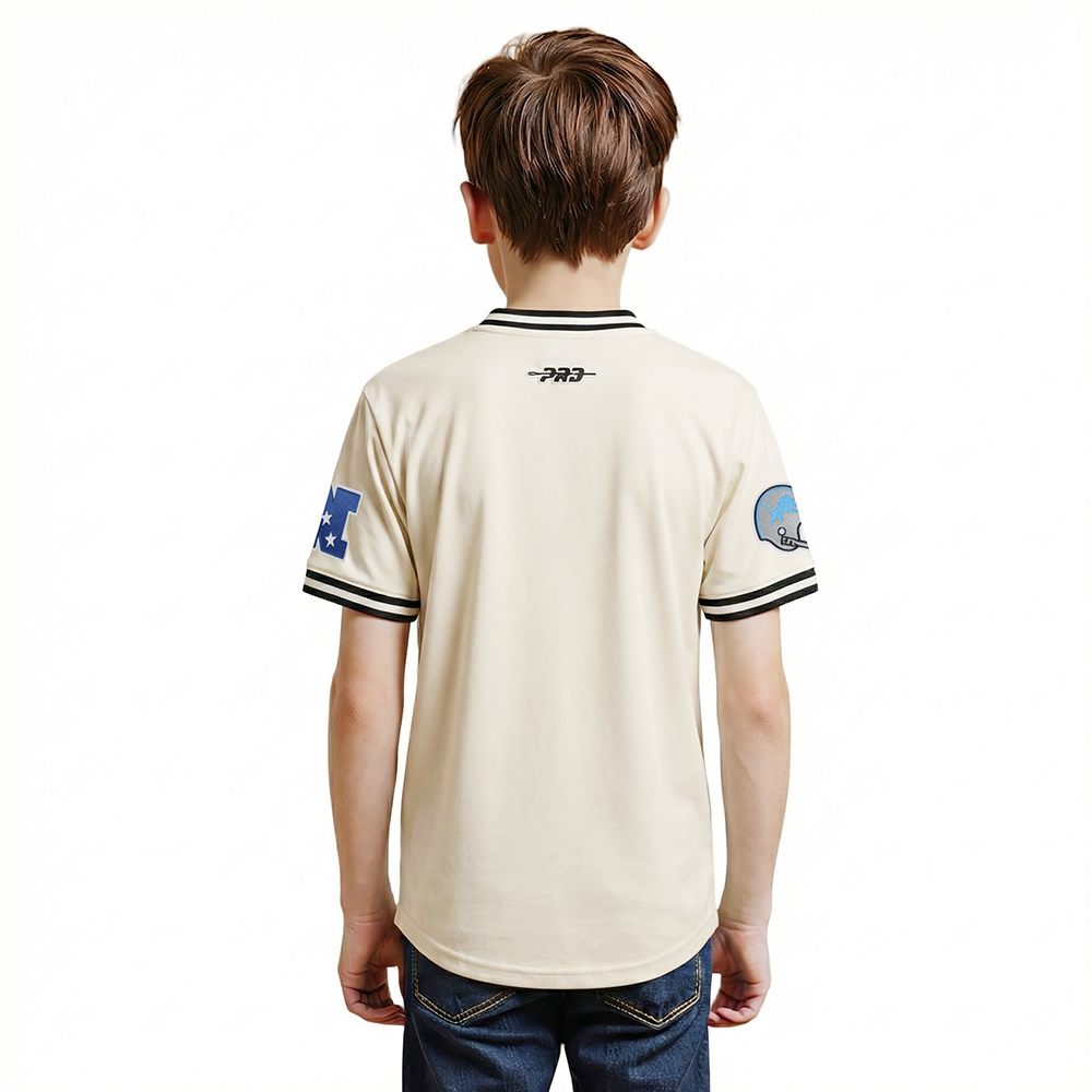 NFL DETROIT LIONS RETRO CLASSIC BIG BOY'S SS STRIPED RIB TEE (EGGSHELL/ BLACK)