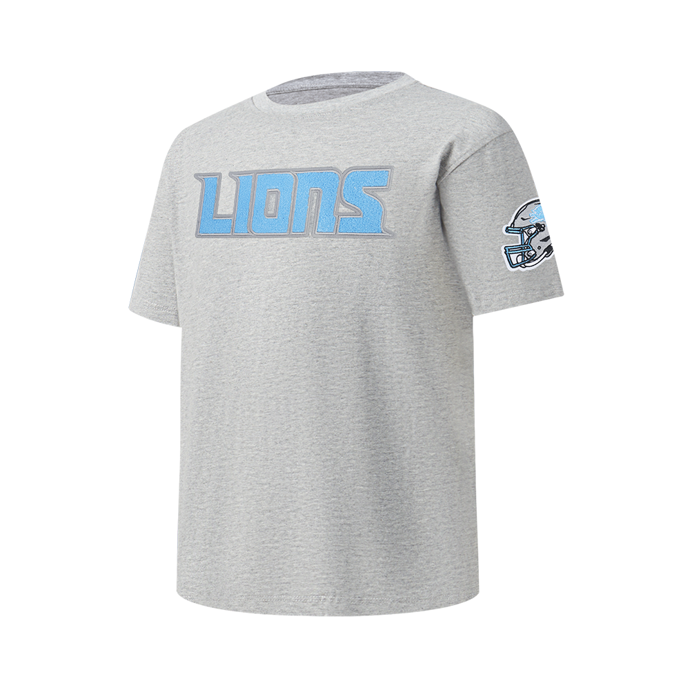 NFL DETROIT LIONS CLASSIC CHENILLE BIG BOY'S SS TEE (Heather Grey)