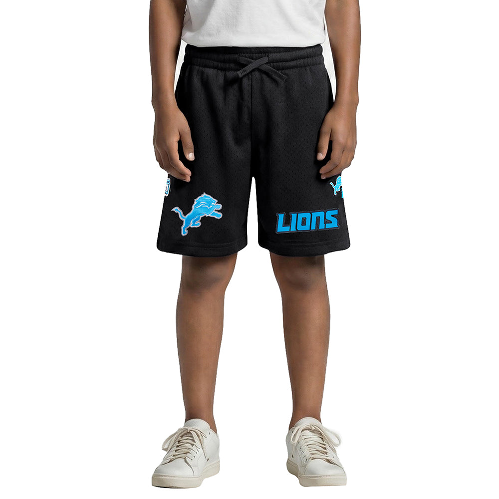 NFL DETROIT LIONS CLASSIC BIG BOY'S MESH SHORT (BLACK)