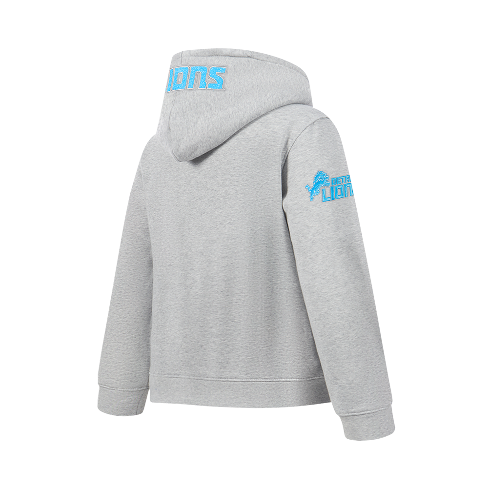 NFL DETROIT LIONS CLASSIC BIG BOY'S FLC FZ PO HOODIE (HEATHER GREY)