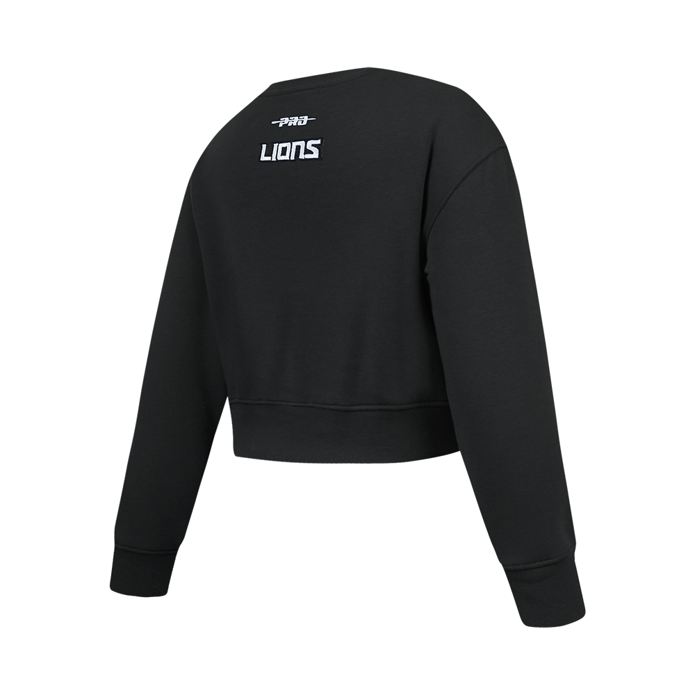 NFL DETROIT LIONS CLASSIC BIG GIRL'S FLC CREWNECK (BLACK)