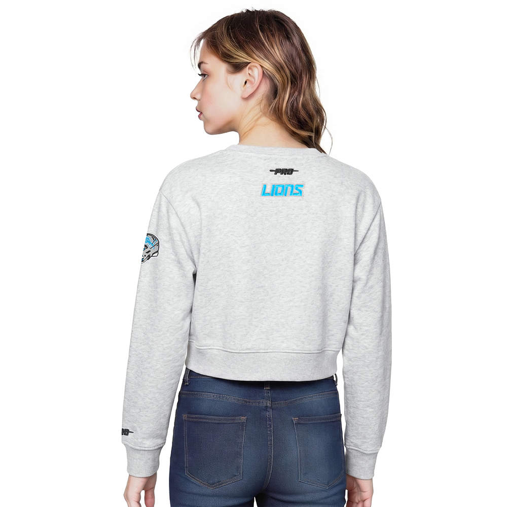 NFL DETROIT LIONS CLASSIC BIG GIRL'S FLC CREWNECK (HEATHER GREY)