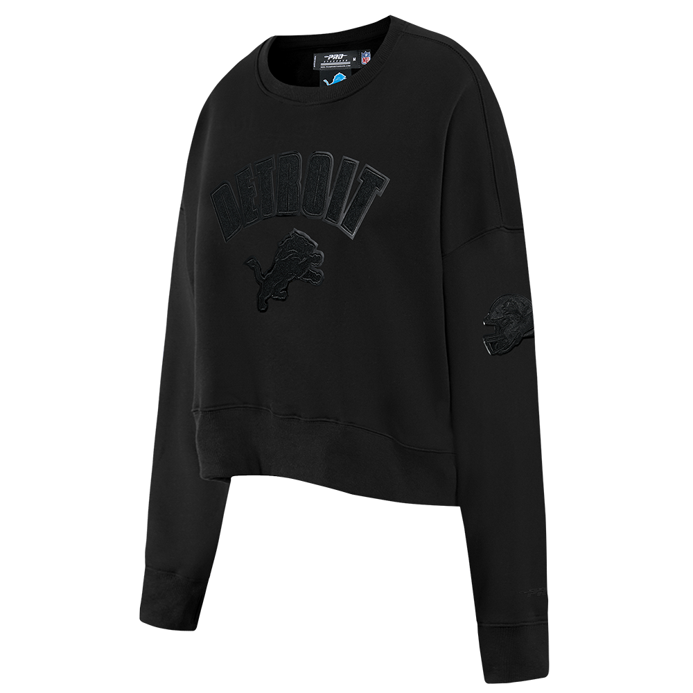 NFL DETROIT LIONS TRIPLE BLACK WOMEN'S FLC CREWNECK (TRIPLE BLACK WOMEN'S)