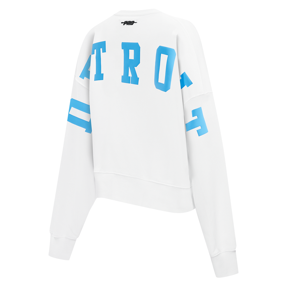 NFL DETROIT LIONS WINGSPAN WOMEN'S FLC CREWNECK (WHITE)