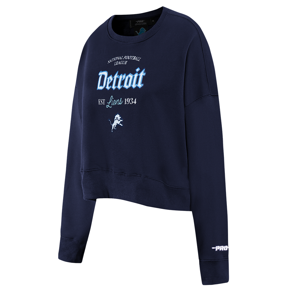 NFL DETROIT LIONS COUNTRY CLUB WOMEN'S DOUBLE KNIT CREWNECK (MIDNIGHT NAVY)