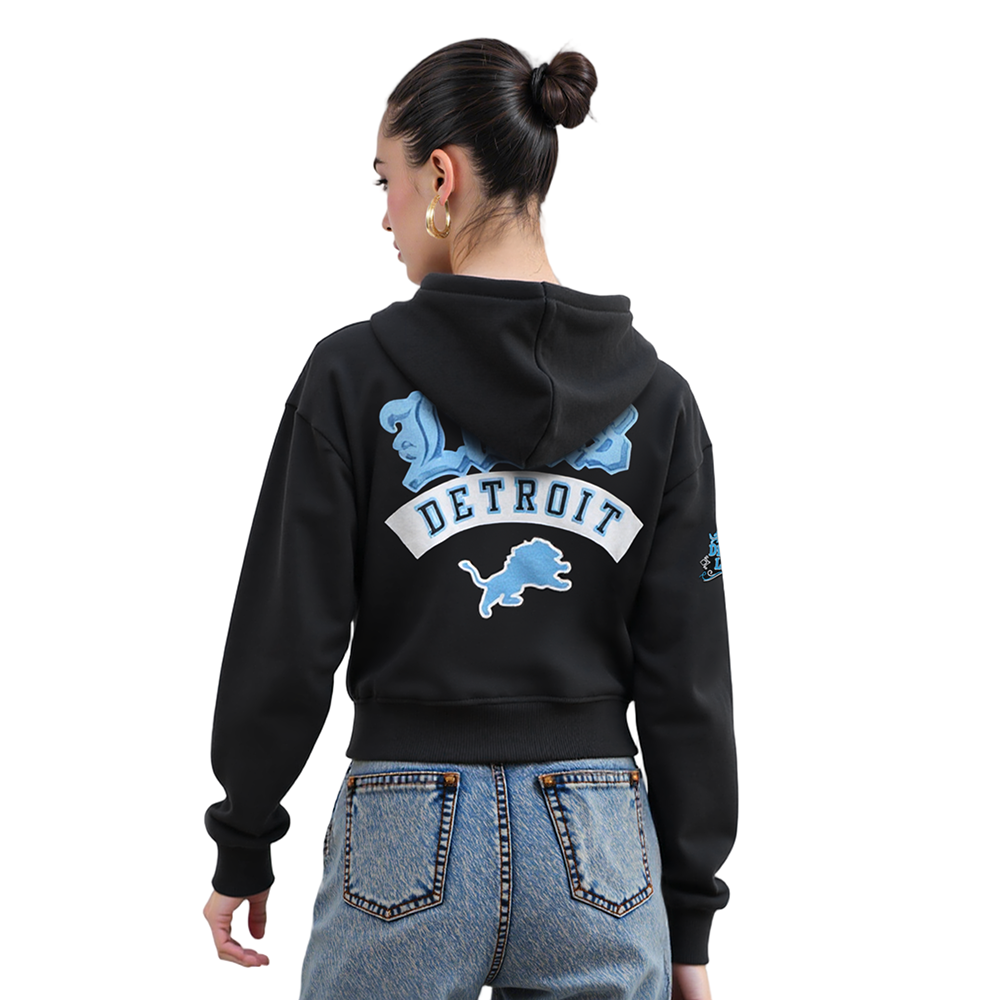 NFL DETROIT LIONS BEST OF WOMEN'S FLC FZ HOODIE (BLACK)