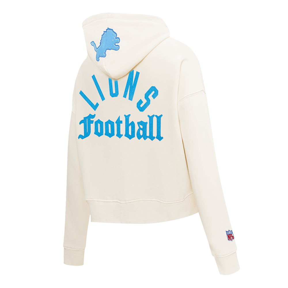 NFL DETROIT LIONS MODERN ORIGINALS WOMEN'S FLC CROPPED PO HOODIE (EGGSHELL)