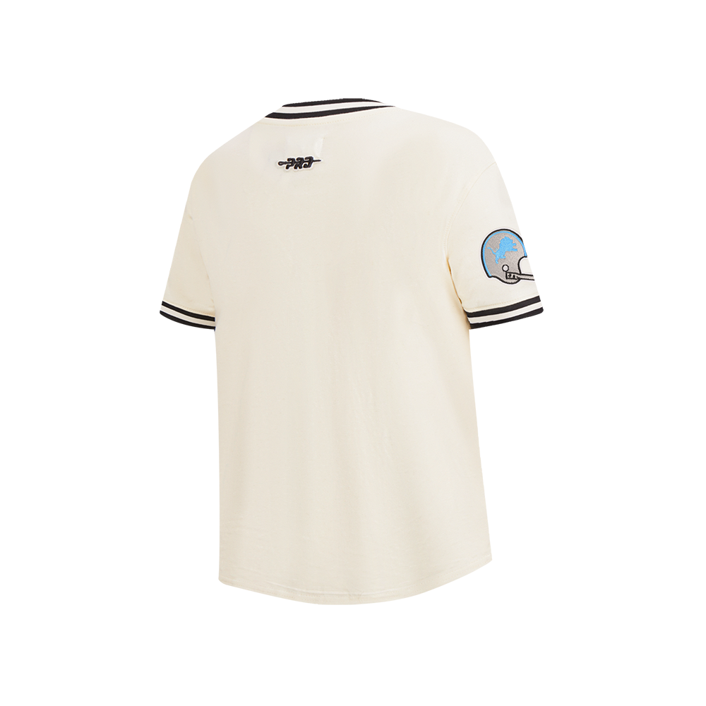 NFL DETROIT LIONS RETRO CLASSIC LITTLE BOY'S SS STRIPED RIB TEE (EGGSHELL/ BLACK)