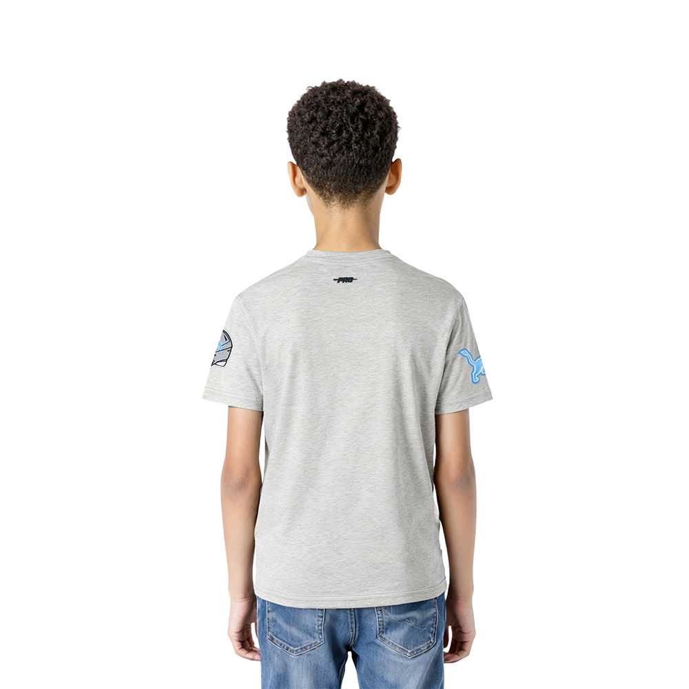 NFL DETROIT LIONS CLASSIC CHENILLE LITTLE BOY'S SS TEE (HEATHER GREY)